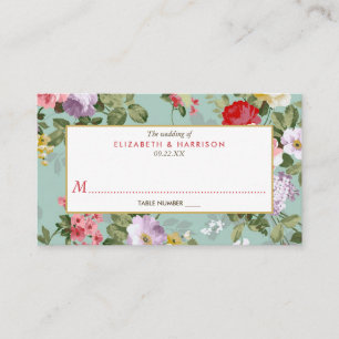 Vintager Blumengarten Botanische Hochzeit Platzkarte