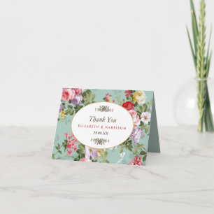 Vintager Blumengarten Botanische Hochzeit Vielen D Dankeskarte