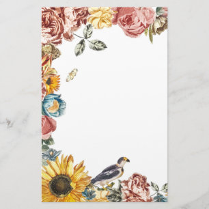 Vintager Blumengarten Briefpapier