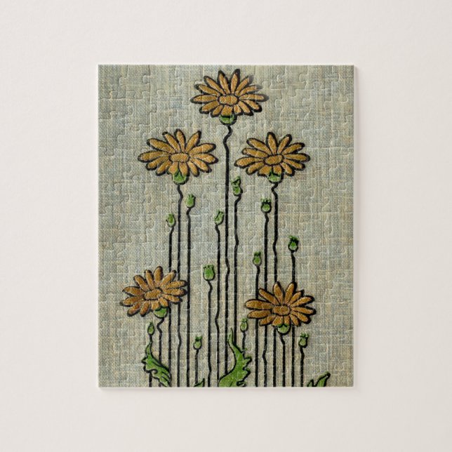 Vintager Blumengarten Daisy Blume Muster Puzzle (Vertikal)