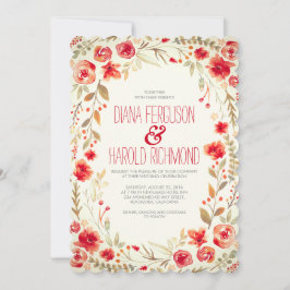 Vintager Blumengarten Hochzeit Einladung