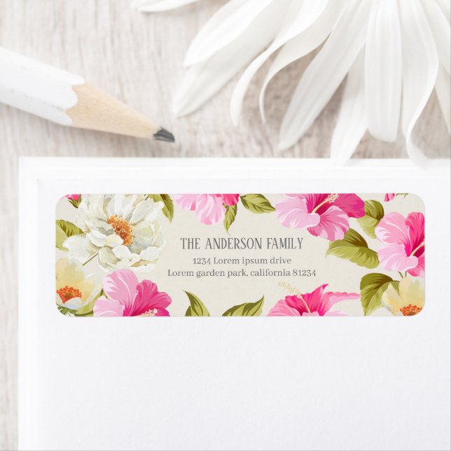 Vintager Blumengarten Hochzeit Rücksendeadresse (Insitu)