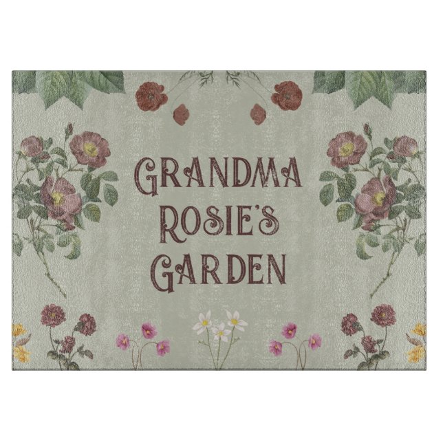 Vintager Blumengarten Schneidebrett (Vorderseite)