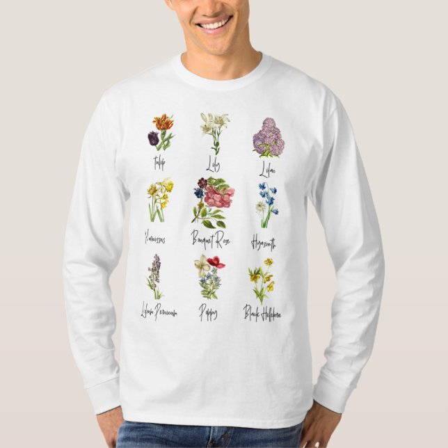 Vintager Blumengarten T-Shirt (Vorderseite)
