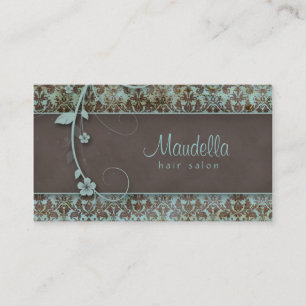 Vintager Blumengeschäfts-Karten-Haar-Salon Visitenkarte