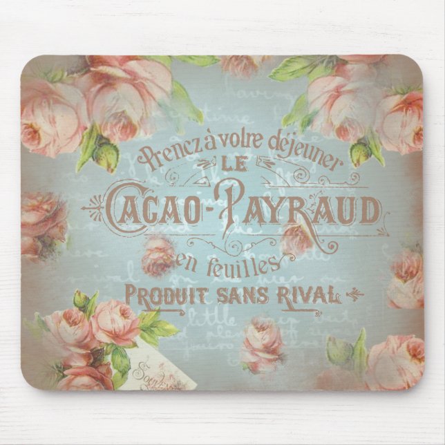 Vintager blumengeschichtlicher Franzose Mousepad (Vorne)