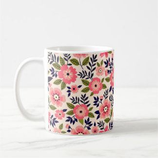 Vintager blumengeschmückter Hintergrund, göttlich Kaffeetasse