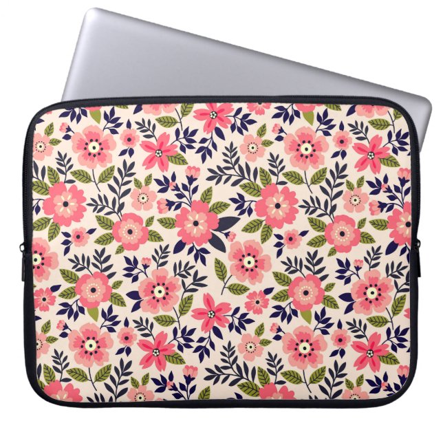 Vintager blumengeschmückter Hintergrund, göttlich  Laptopschutzhülle (Vorderseite)