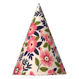 Vintager blumengeschmückter Hintergrund, göttlich Partyhütchen