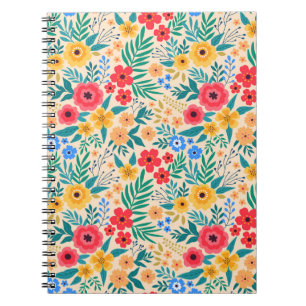 Vintager blumengeschmückter Hintergrund. Nahtlose Notizblock