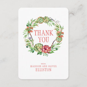 Vintager BlumenhochzeitSucculent   danken Ihnen Dankeskarte