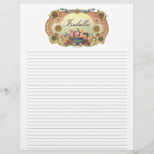 Vintager, blumenindividualisierter Letterhead