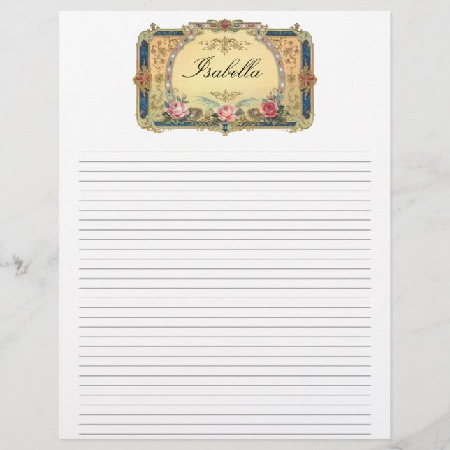 Vintager, blumenindividualisierter Letterhead (Vorderseite)