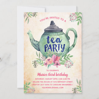 Vintager Blumenkohl Party Geburtstag Einladung