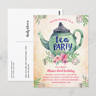 Vintager Blumenkohl Party Geburtstagsfeier Einladu Postkarte