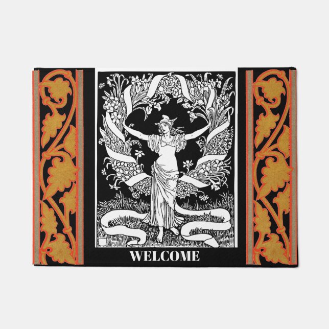 Vintager Blumenkranz Doormat Fußmatte (Vorderseite)