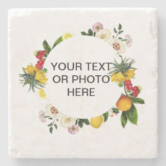 Vintager Blumenkranz Steinuntersetzer