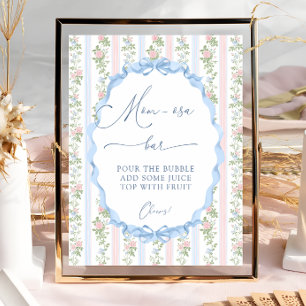 Vintager Blumenkrug Kinderdusche Mama-osa-Bar Poster