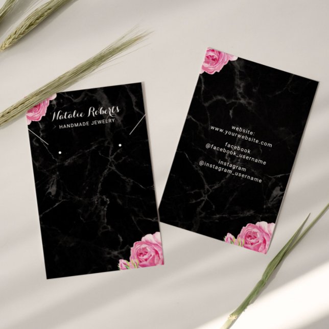 Vintager Blumenmarmorschmuck Ohrring Display (Von Creator hochgeladen)