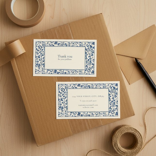 Vintager Blumenrahmen dank Gehäuse Begleitkarte (Vintage style floral frame thank you enclosure.)