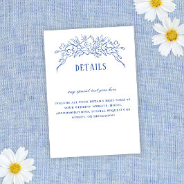 Vintager Blumenrahmen Elegante Hochzeitdetails RSVP Karte