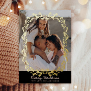 Vintager Blumenrahmen Real Fox 2 Foto Weihnachten Folien Feiertagskarte