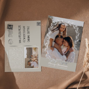 Vintager Blumenrahmen Real Fox 2 Foto Weihnachten Folien Feiertagspostkarte