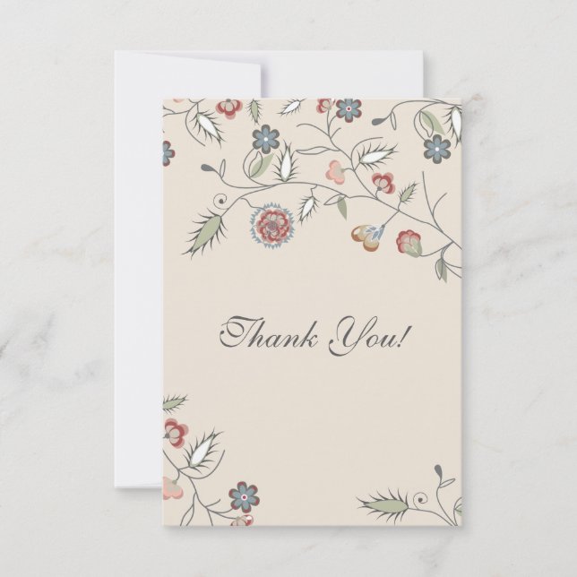 Vintager Blumenrand danken Ihnen Dankeskarte (Vorderseite)