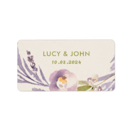 Vintager Blumenreath Wedding Lavender Lilac Adressaufkleber