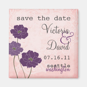 Vintager BlumenSave the Date Magnet