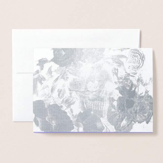 Vintager Blumenschmuck Folienkarte (Vorderseite mit Umschlag)