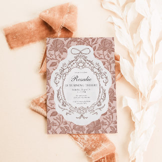 Vintager Blumenschwund zum Geburtstag Einladung