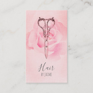Vintager Blumenskript Hairstylist-Haar-Stylist Visitenkarte