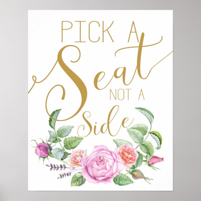 Vintager Blumensteg ohne Plakatschild Poster (Vorne)