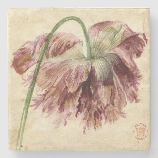 Vintager BlumensteinUntersetzer Steinuntersetzer (Vorderseite)