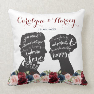 Vintager Blumenstolz vor Hochzeitsgeschenk Kissen