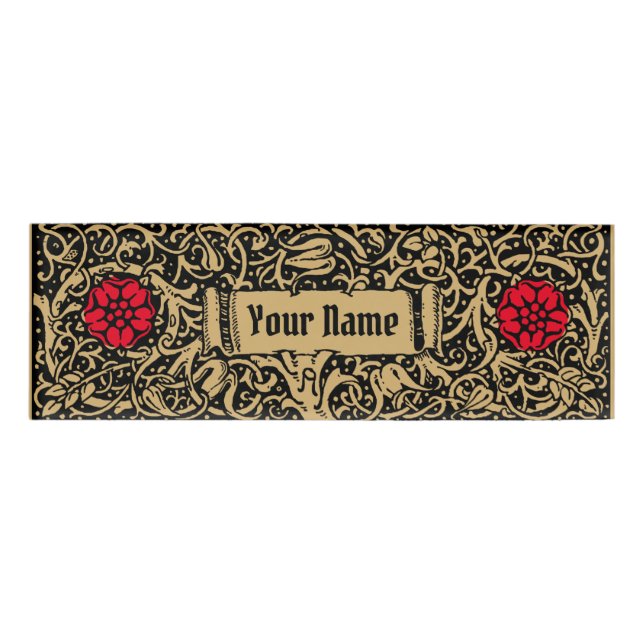 Vintager Blumenstraub Personalisiert Namenschild (Vorderseite)