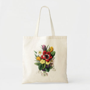 Vintager Blumenstrauß-bunte Blumen-Anzeigen-Tasch Tragetasche