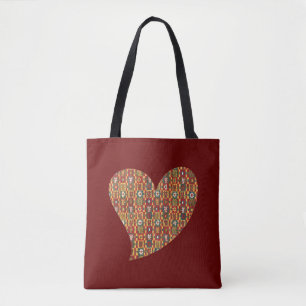 Vintager Blumenstrauß Burgund Tote Tasche