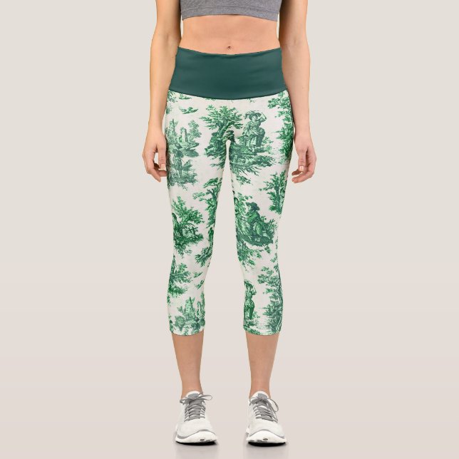 Vintager Blumenstrauß Capri Leggings (Vorderseite)