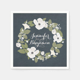 Vintager Blumenstrauß Hochzeitsnapkins Serviette