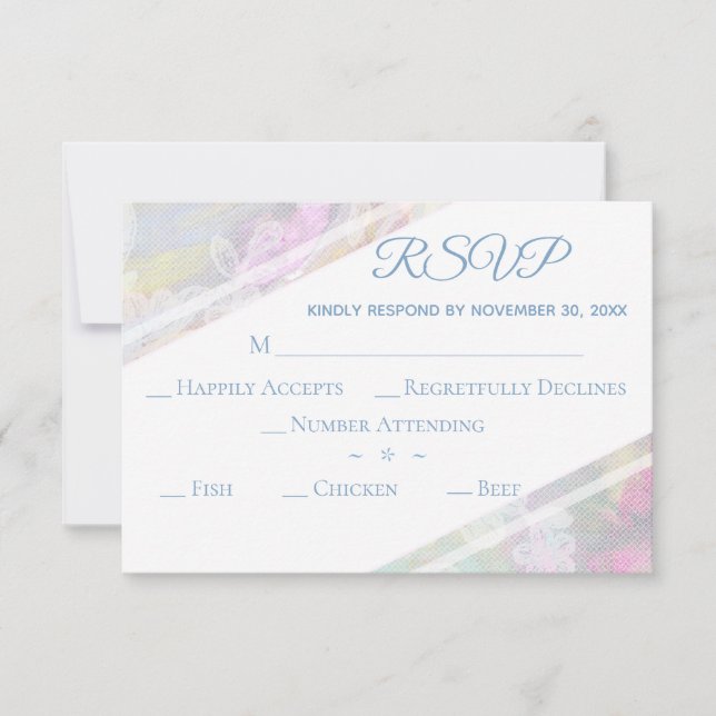 *~*Vintager Blumenstrauß Romantische Hochzeit RSVP Karte (Vorderseite)