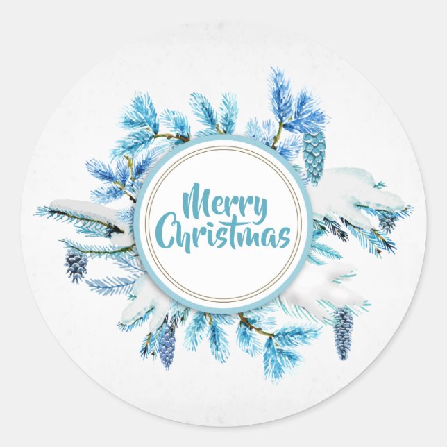 Vintager Blumenweihnachtsurlaub | Aufkleber (Vorderseite)