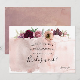 Vintager Blumenwerfer wird meine Bridesmaid sein Einladung