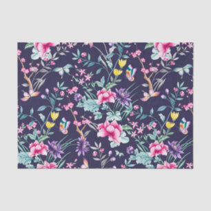 Vintager Blütengarten Regenbogen Blauer Blauer Bla Seidenpapier