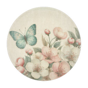Vintager Blütenschmetterling Schneidebrett