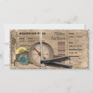 Vintager Boarding Einladung