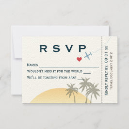 Vintager Boarding Pass UAWG auf ecru Einladung
