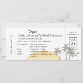 Vintager Boarding Pass Wedding & UAWG on Kraft Einladung
