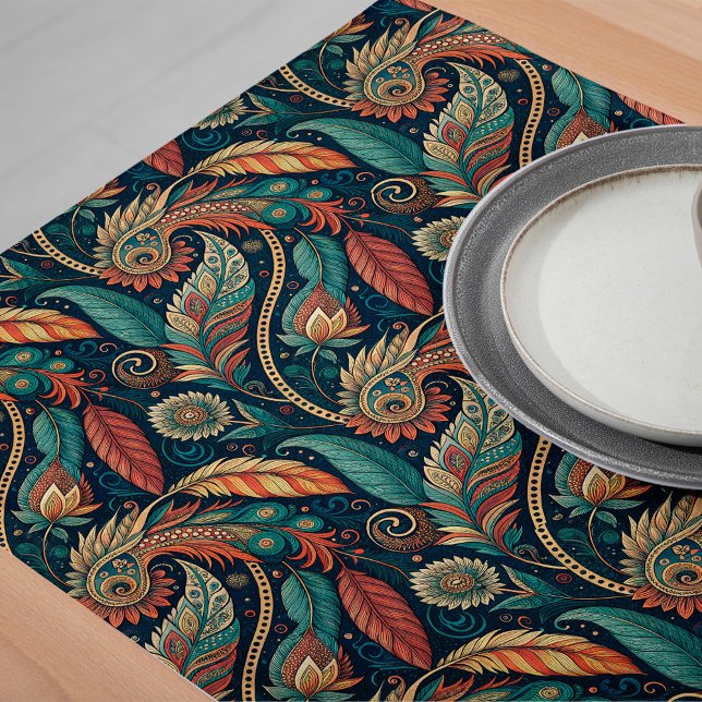 Vintager Bohemischer Dreamcatcher-Tischläufer Großer Tischläufer (Vintage Bohemian Tribal Dreamcatcher Table Runner)